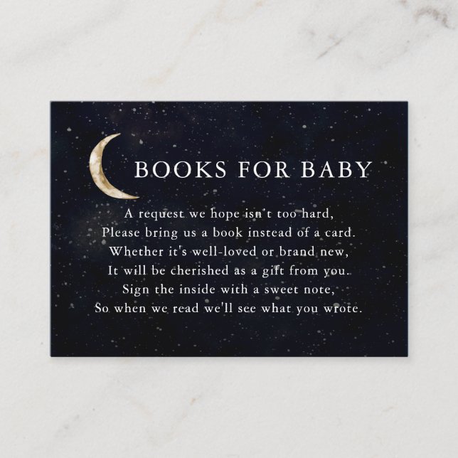 Over The Moon Baby Shower Books For Baby Enclosure Card (Front)