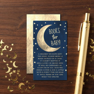 Over The Moon Baby Shower Books For Baby Enclosure Card
