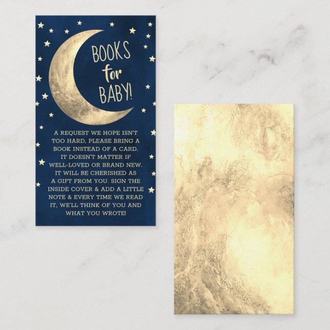 Over The Moon | Baby Shower Books For Baby Enclosure Card (Front/Back)
