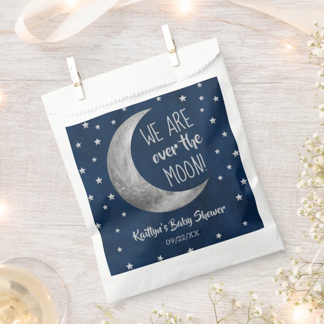 Over The Moon | Baby Shower Favour Bag (Clipped)