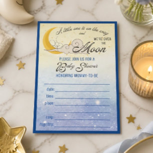 Over the Moon Baby Shower Fill In Invitation