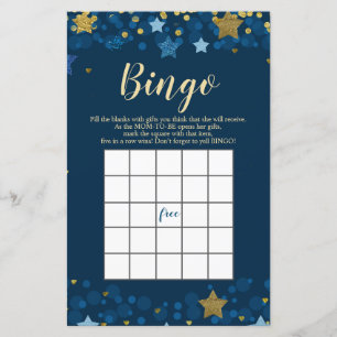 Over the moon Baby Shower Gold Glitter Bingo Games