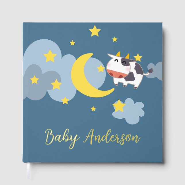 Over the Moon Baby Shower Guest Book (Front)