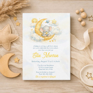 Over the Moon Baby Shower Invitaiton Invitation