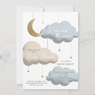 Over the Moon Baby Shower Invitation