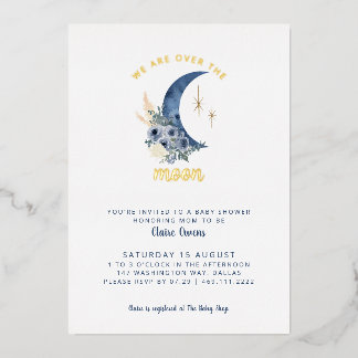 Over the Moon Baby Shower Invitation