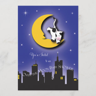 Over the Moon     Baby Shower Invitation