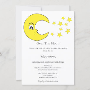 Over The Moon Baby Shower Invitation