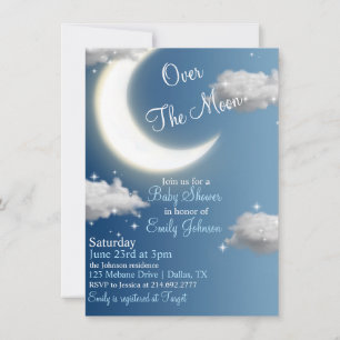 Over the Moon Baby Shower Invitation