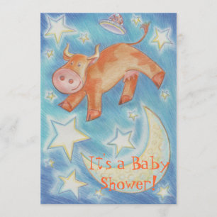 Over the Moon 'Baby shower' invitation