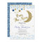 Over the Moon Baby Shower Invitation Blue