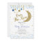 Over the Moon Baby Shower Invitation Blue