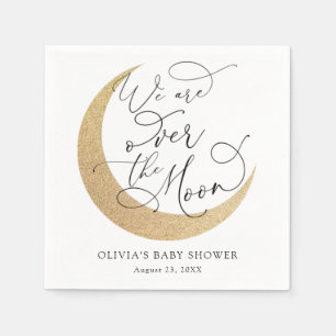Over the Moon Baby Shower Napkin