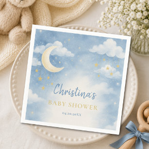 Over the Moon Baby Shower Napkin