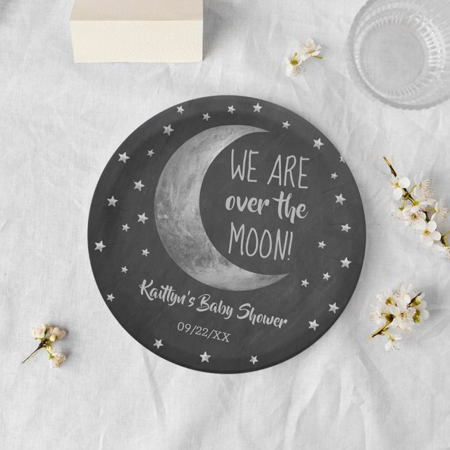 Over The Moon | Baby Shower Paper Plate (Creator Uploaded)