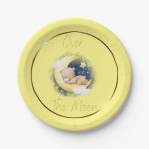 Over the Moon Baby Shower Paper Plates