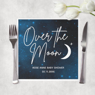Over The Moon Baby Shower Personalised Party Napkin