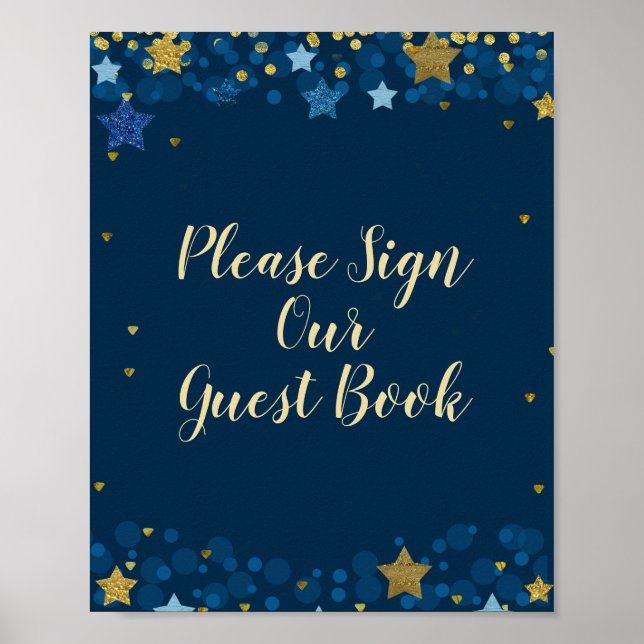 Over the Moon Baby Shower Please Sign our Guest  (Front)