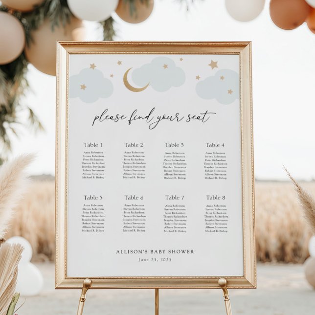 Over the Moon Baby Shower Seating Chart  (Creator Uploaded)