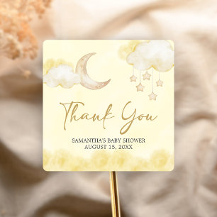 Over the Moon Baby Shower Square Sticker