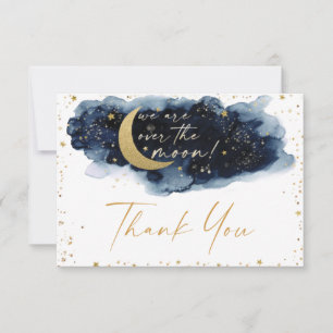 Over the Moon Baby Shower Thank You Card