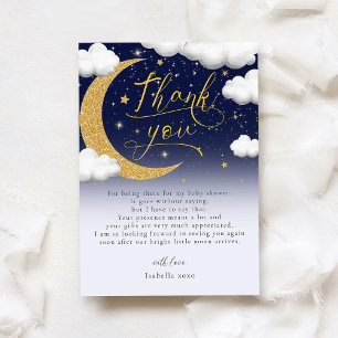 Over the Moon Baby Shower Thank You Card