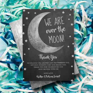 Over The Moon   Baby Shower Thank You Card