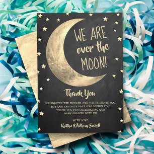 Over The Moon Baby Shower Thank You Card