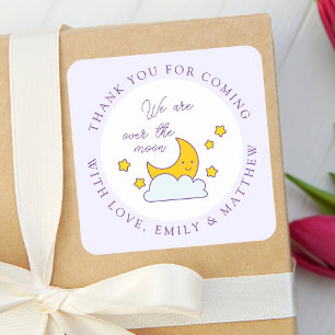Over The Moon Baby Shower Thank You For Coming Square Sticker