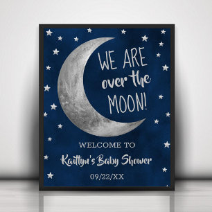 Over The Moon Baby Shower Welcome Sign