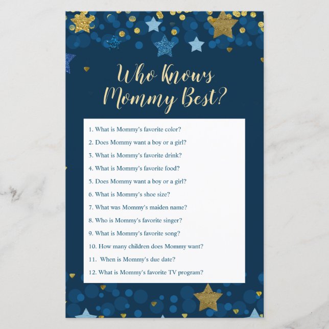 Over the Moon Baby Shower Who Knows Mummy Best (Front)