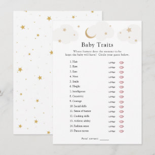 Over the Moon Baby Traits Shower Game Card