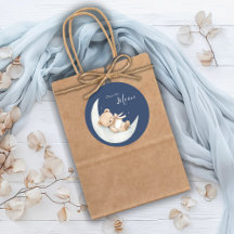 Over the Moon Bear Blue Baby Shower