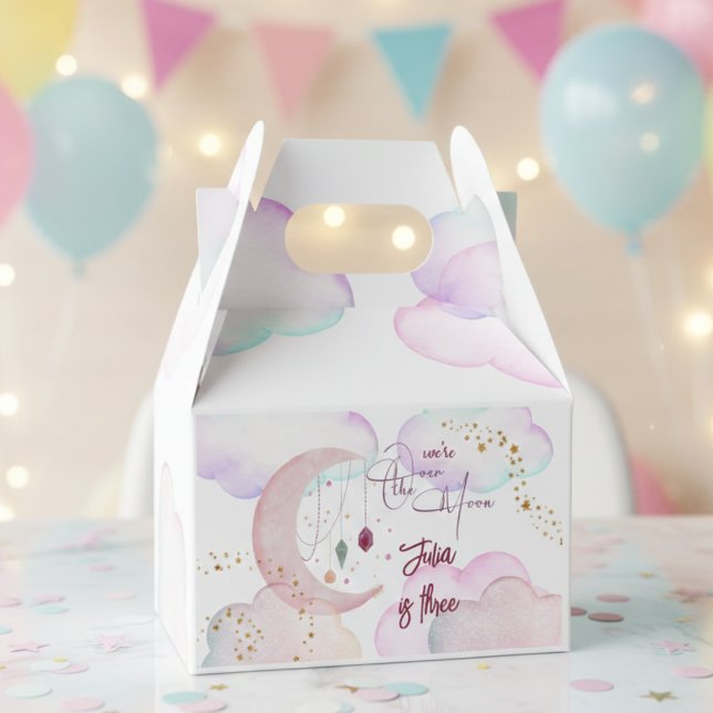 Over the moon beautiful pastel kids birthday favour box (Creator Uploaded)