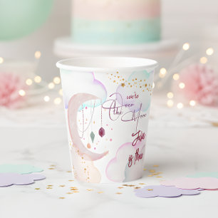 Over the moon beautiful pastel kids birthday paper cups