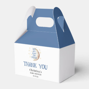 Over the Moon Blue Boy Baby Shower Favour Box