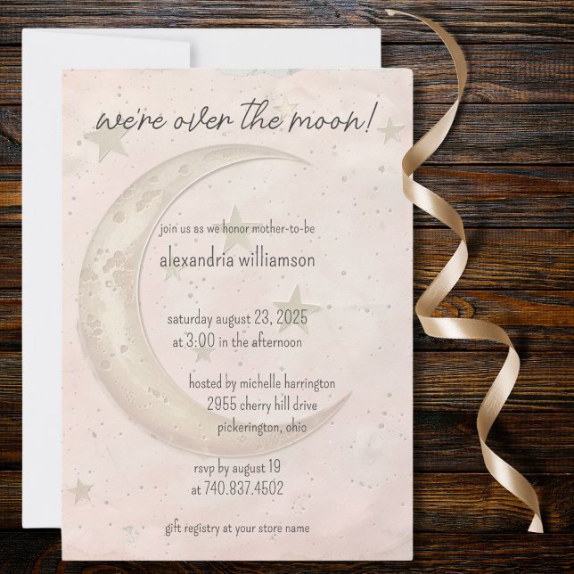 Over the Moon Bohemian Baby Shower Invitation (Creator Uploaded)