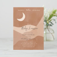 Over The Moon Boho Baby Shower Invitation