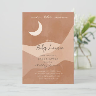 Over The Moon Boho Baby Shower Invitation