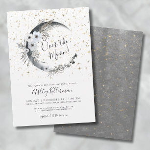 Over The Moon Boho Baby Shower  Invitation
