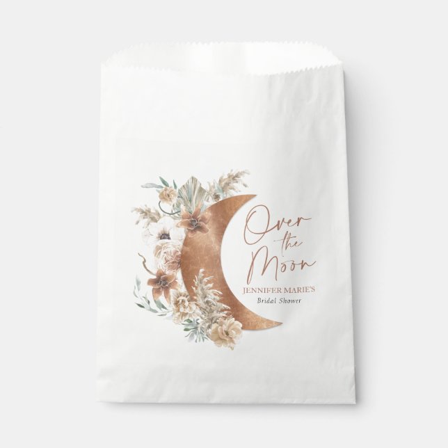 Over the Moon Boho Bridal Shower Favour Bag (Front)