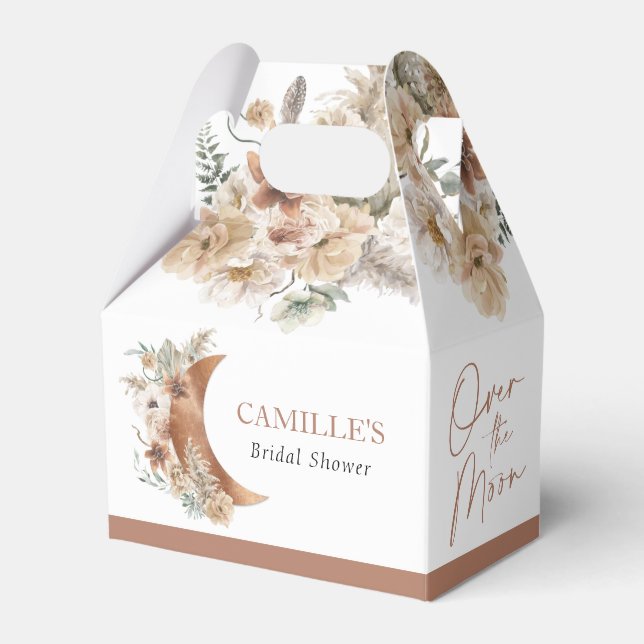 Over the Moon Boho Bridal Shower Favour Box (Front Side)