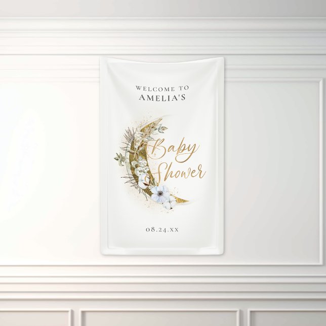 Over the Moon Boho Gold Dust & Clouds Banner (Creator Uploaded)