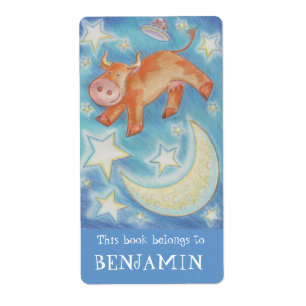 Over the Moon bookplate label