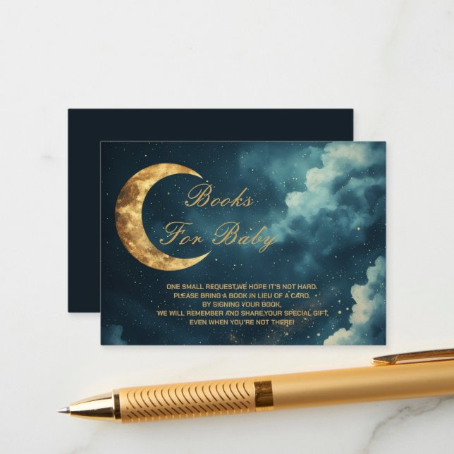 Over the Moon Books for Baby Request Card (Front/Back In Situ)