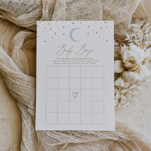 Over the Moon Boy Baby Shower Bingo Game Invitation