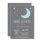 Over the Moon Boy Baby Shower Invitation Blue