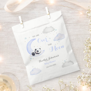 Over The Moon Boy Panda Bear Baby Shower Favour Bag