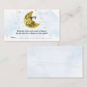 Over The Moon Boys Baby Shower Diaper Raffle Enclosure Card