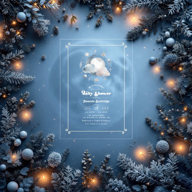 Over the Moon Celestial Baby Shower Acrylic Invitations (Over the Moon Celestial Baby Shower Acrylic Invitations)